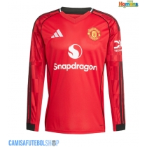 Camisa de time de futebol Manchester United Replicas 1º Equipamento 2025-26 Manga Comprida